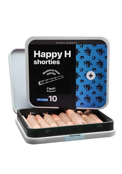SHORTIES 10 PRE-ROLLS SATIVA BLUEBERRY HAZE HAPPY GARDEN