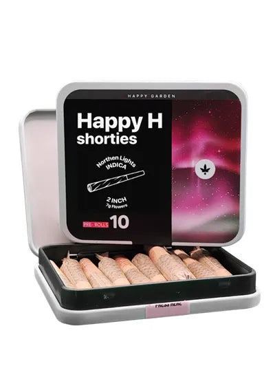 SHORTIES 10 PRE-ROLLS INDICA HAPPY GARDEN