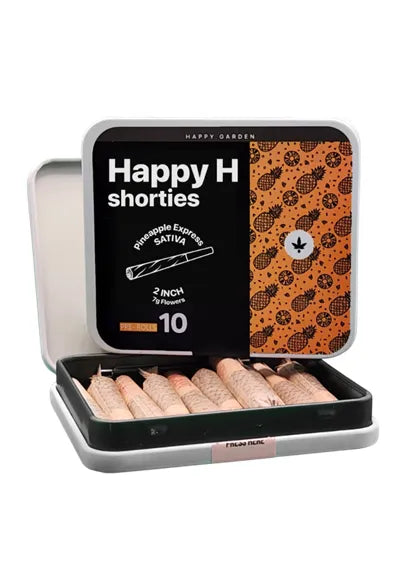 SHORTIES 10 PRE-ROLLS SATIVA PINNEAPPLE EXPRESS HAPPY GARDEN