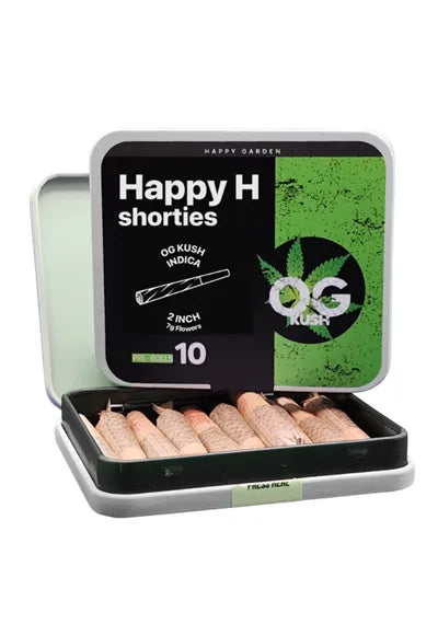 SHORTIES 10 PRE-ROLLS INDICA OG KUSH HAPPY GARDEN