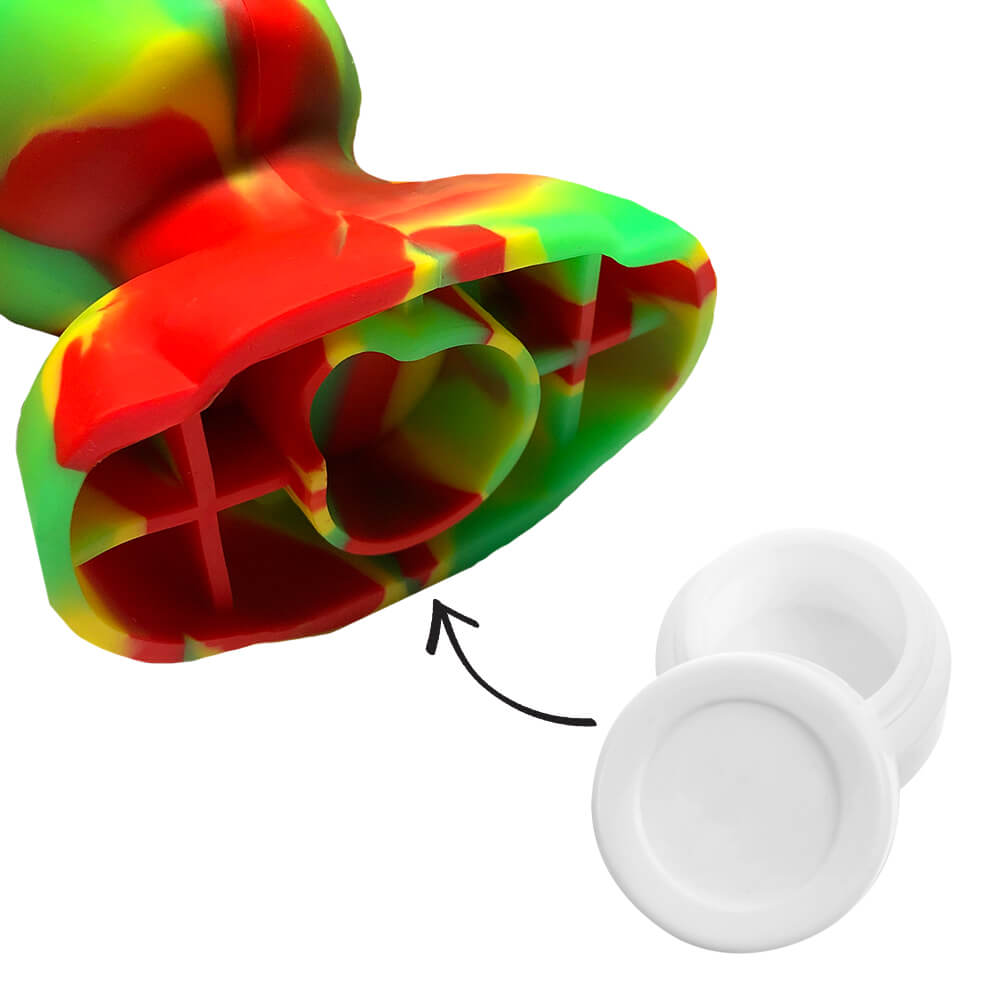 Bong de Silicona Cabeza de Alien Rasta 20cm